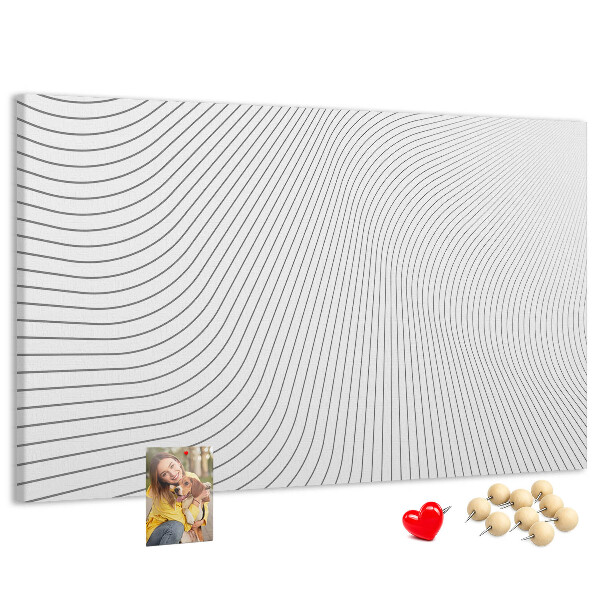 Korková nástěnka Vlny linií v minimalistickém stylu