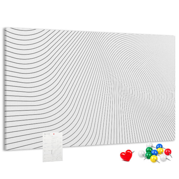 Korková nástěnka Vlny linií v minimalistickém stylu