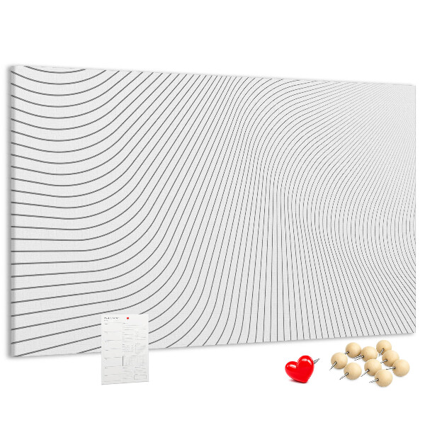 Korková nástěnka Vlny linií v minimalistickém stylu
