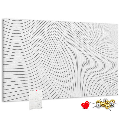 Korková nástěnka Vlny linií v minimalistickém stylu