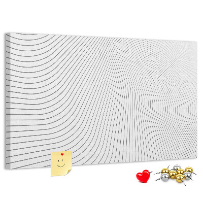 Korková nástěnka Vlny linií v minimalistickém stylu