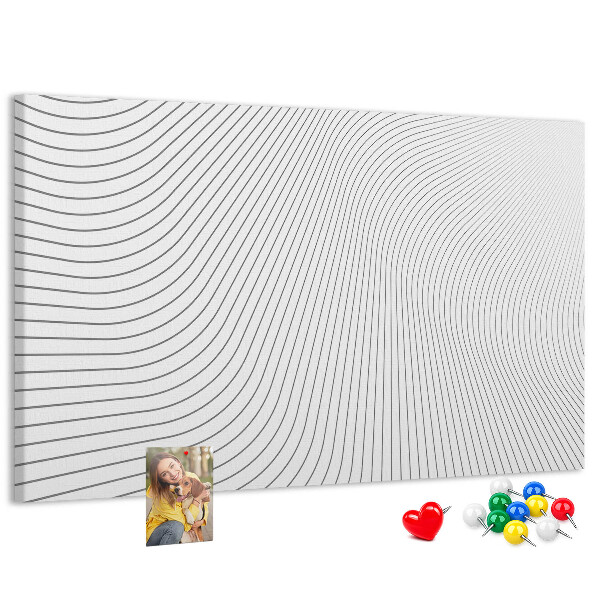 Korková nástěnka Vlny linií v minimalistickém stylu