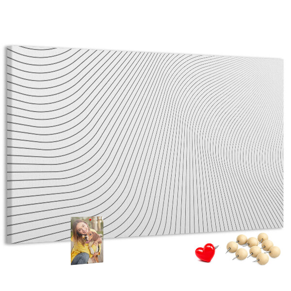 Korková nástěnka Vlny linií v minimalistickém stylu