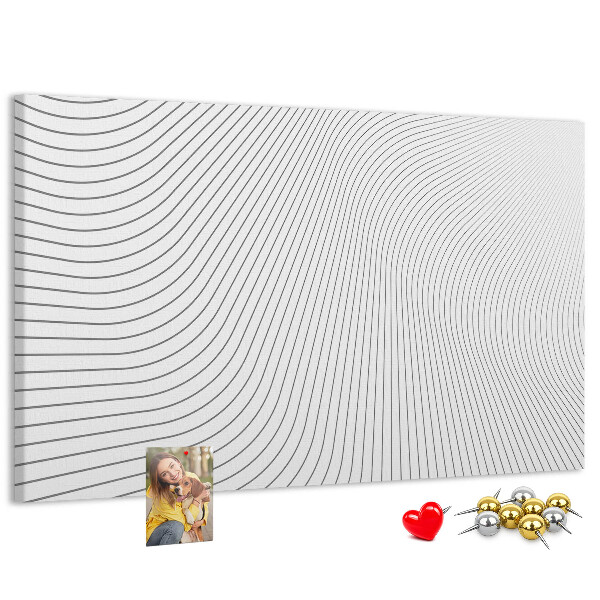 Korková nástěnka Vlny linií v minimalistickém stylu