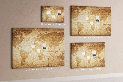 Nástěnka Mapa starověkého světa na hnědém pozadí