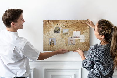 Nástěnka Mapa starověkého světa na hnědém pozadí