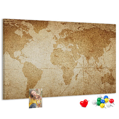 Nástěnka Mapa starověkého světa na hnědém pozadí