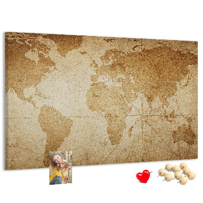 Nástěnka Mapa starověkého světa na hnědém pozadí
