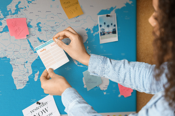Fětská nástěnka Barevná mapa světa s vlajkami zemí