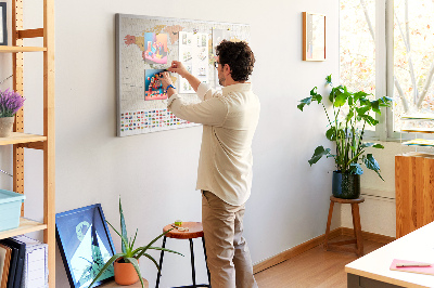Korková nástěnka Mapa světa s barevnými vlajkami zemí