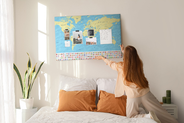 Fětská nástěnka Mapa světa s vlajkami zemí