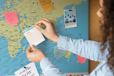 Fětská nástěnka Mapa světa s vlajkami zemí