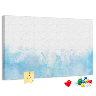 Korková nástěnka Jemné modré akvarelové vlny na pozadí