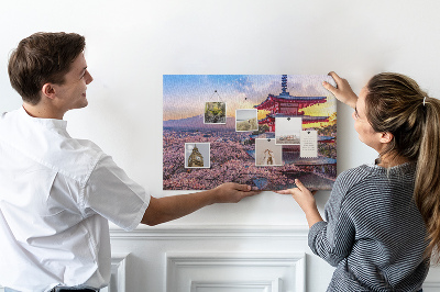 Nástěnka Jarní krajina s horou Fudži