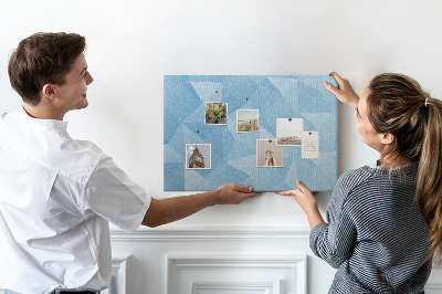 Fětská nástěnka Geometrické modré trojúhelníky v odstínech