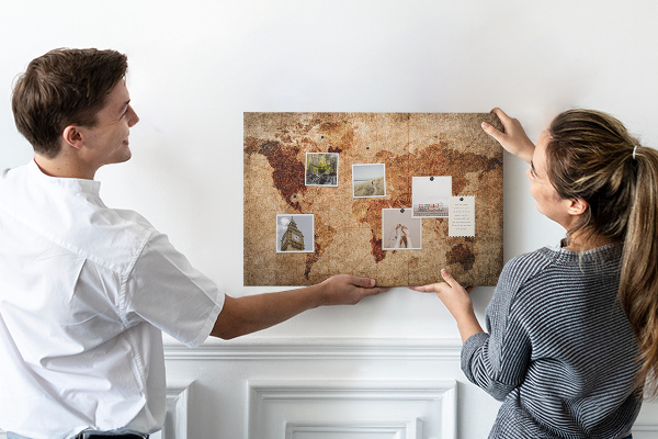 Fětská nástěnka Mapa starověkého světa v teplých tónech