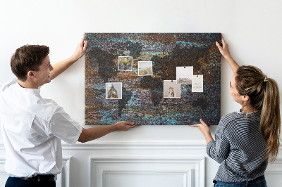 Fětská nástěnka Mapa světa na rustikálním pozadí