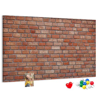 Nástěnka Cihlová zeď v teplých odstínech