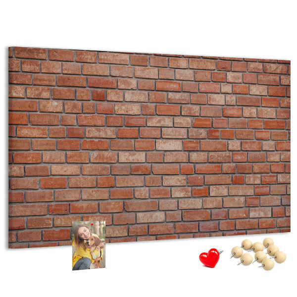 Nástěnka Cihlová zeď v teplých odstínech