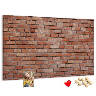 Nástěnka Cihlová zeď v teplých odstínech