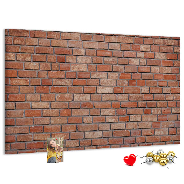 Nástěnka Cihlová zeď v teplých odstínech