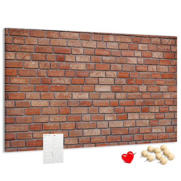 Nástěnka Cihlová zeď v teplých odstínech