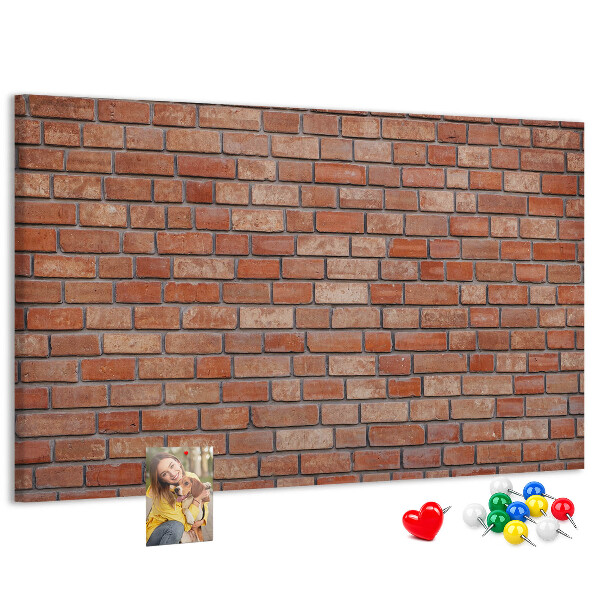 Nástěnka Cihlová zeď v teplých odstínech