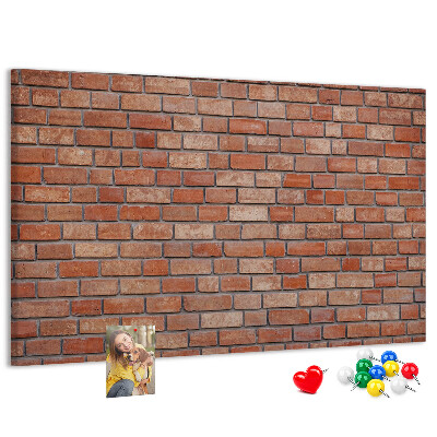 Nástěnka Cihlová zeď v teplých odstínech