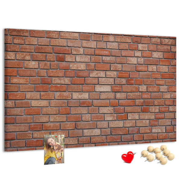 Nástěnka Cihlová zeď v teplých odstínech