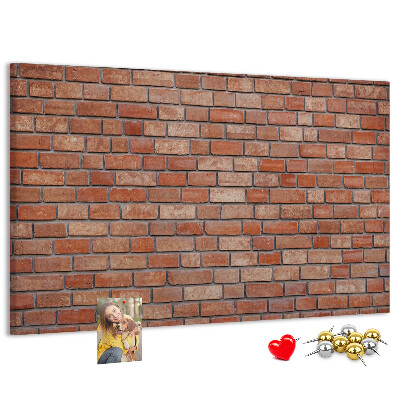 Nástěnka Cihlová zeď v teplých odstínech