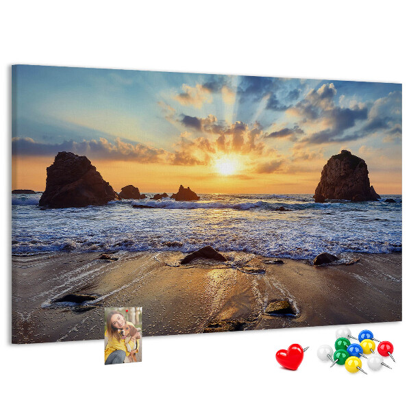 Korková nástěnka Západ slunce nad klidným mořem