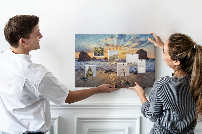 Korková nástěnka Západ slunce nad klidným mořem