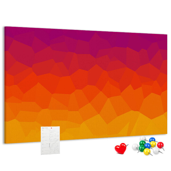 Fětská nástěnka Barevný gradient v odstínech oranžové.