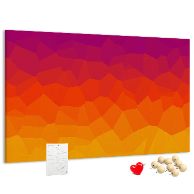Fětská nástěnka Barevný gradient v odstínech oranžové.