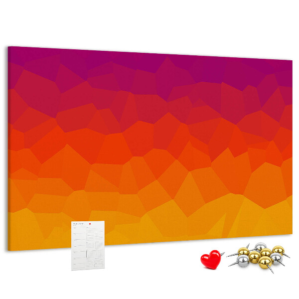 Fětská nástěnka Barevný gradient v odstínech oranžové.