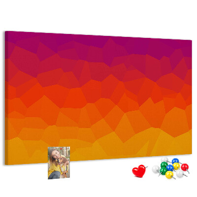 Fětská nástěnka Barevný gradient v odstínech oranžové.