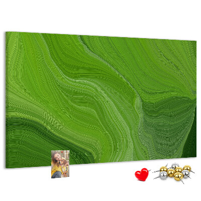 Fětská nástěnka Zelené vlny s jemnými liniemi.
