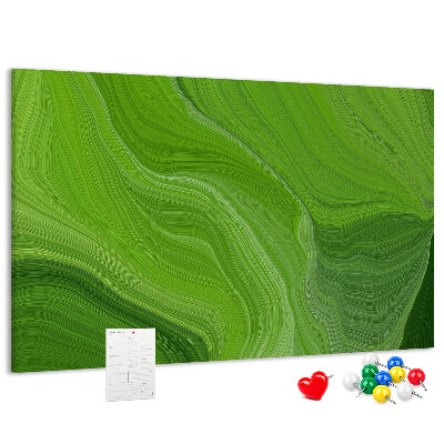 Fětská nástěnka Zelené vlny s jemnými liniemi.
