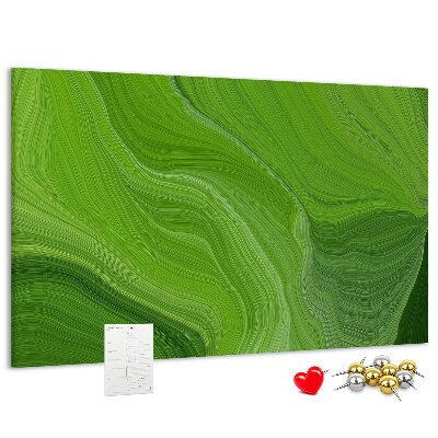 Fětská nástěnka Zelené vlny s jemnými liniemi.
