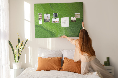 Fětská nástěnka Zelené vlny s jemnými liniemi.