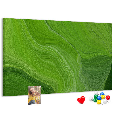 Fětská nástěnka Zelené vlny s jemnými liniemi.
