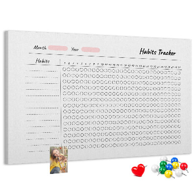 Korková nástěnka Sledování zvyků jednoduše
