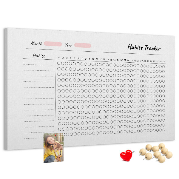 Korková nástěnka Sledování zvyků jednoduše