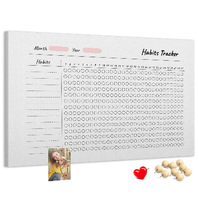 Korková nástěnka Sledování zvyků jednoduše