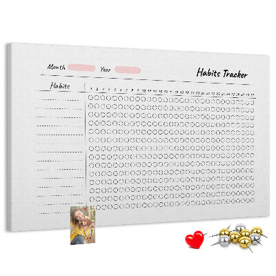 Korková nástěnka Sledování zvyků jednoduše