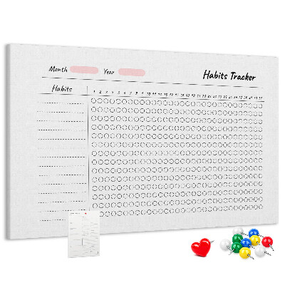 Korková nástěnka Sledování zvyků jednoduše