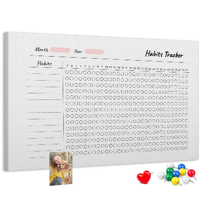 Korková nástěnka Sledování zvyků jednoduše