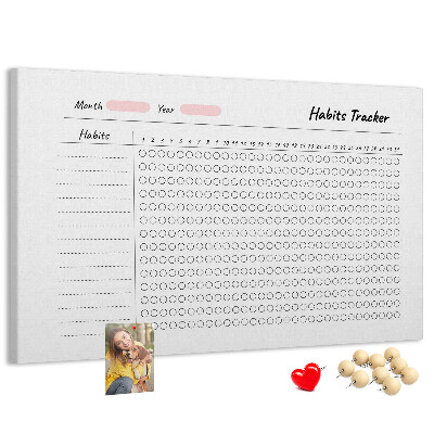 Korková nástěnka Sledování zvyků jednoduše