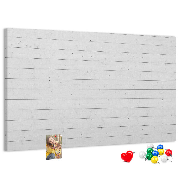 Nástěnka Bílá korková deska v dřevěném stylu