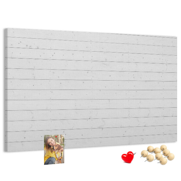 Nástěnka Bílá korková deska v dřevěném stylu